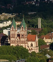 Herz Jesu Kirche - Blick vom Schlossberg Herz Jesu Kirche - Blick vom Schlossberg