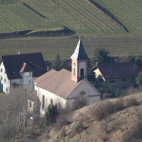 Blick auf Altvogtsburg (Romanuskirche)